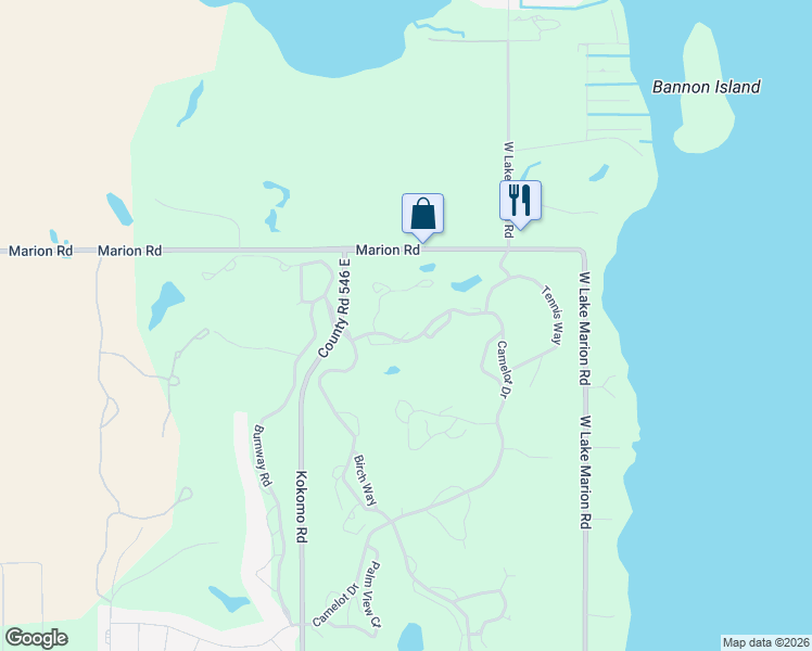 map of restaurants, bars, coffee shops, grocery stores, and more near 3021 Camelot Drive in Haines City