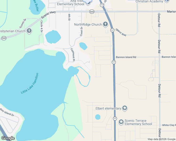 map of restaurants, bars, coffee shops, grocery stores, and more near 3065 Landings Court in Haines City