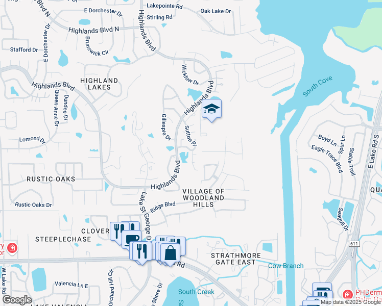 map of restaurants, bars, coffee shops, grocery stores, and more near 824 Lakewood Drive in Palm Harbor