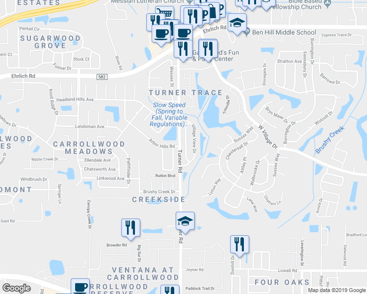 map of restaurants, bars, coffee shops, grocery stores, and more near 14101 Arbor Hills Road in Tampa