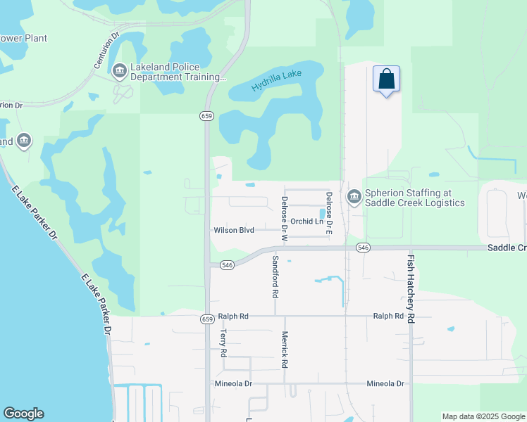 map of restaurants, bars, coffee shops, grocery stores, and more near 2771 Gale Rose Drive in Lakeland