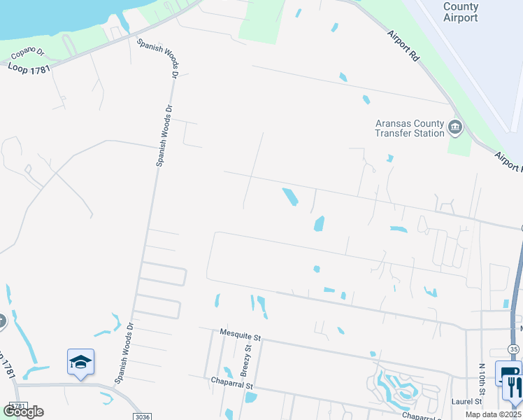 map of restaurants, bars, coffee shops, grocery stores, and more near 2202 Prairie Road in Rockport