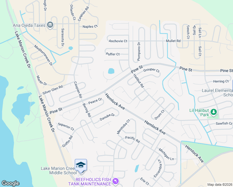 map of restaurants, bars, coffee shops, grocery stores, and more near 337 Kingfish Drive in Kissimmee