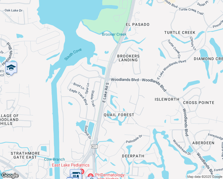 map of restaurants, bars, coffee shops, grocery stores, and more near 150 Joanne Place in Oldsmar