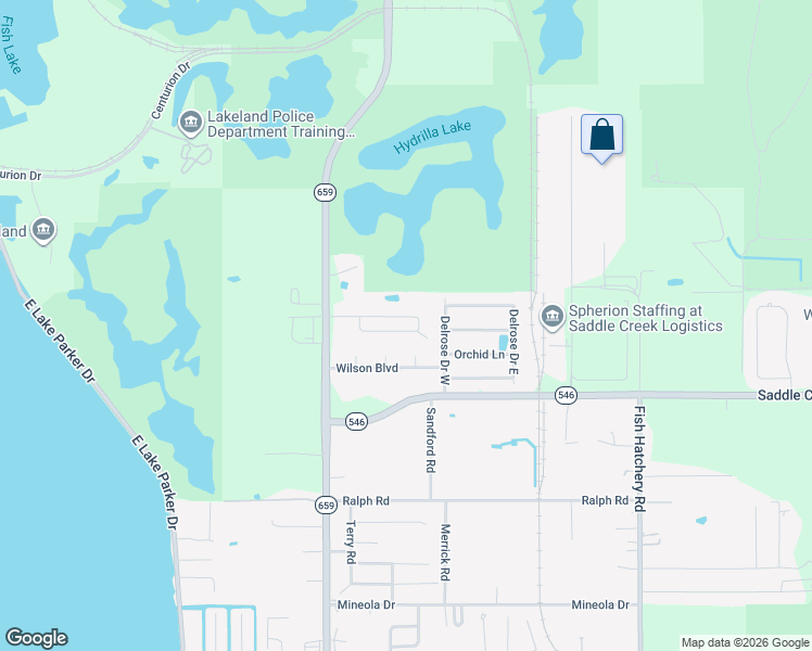 map of restaurants, bars, coffee shops, grocery stores, and more near 2771 Gale Rose Drive in Lakeland