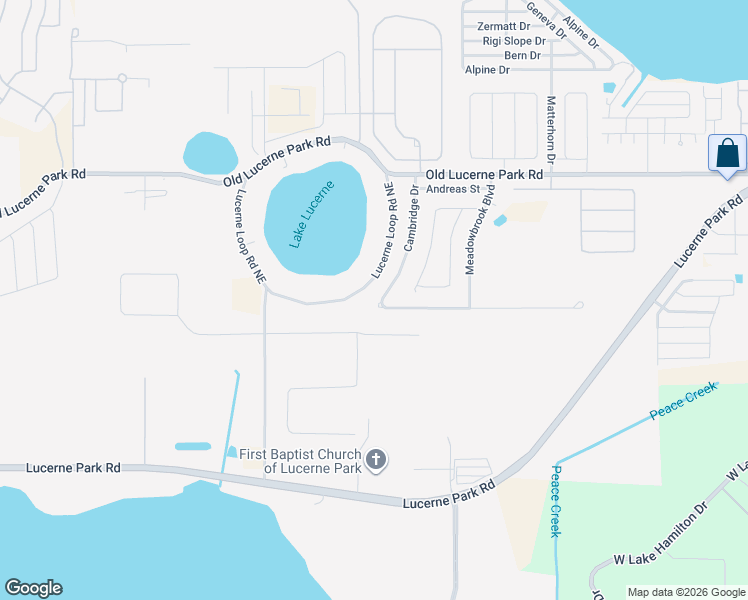 map of restaurants, bars, coffee shops, grocery stores, and more near 1365 Lucerne Loop Road Northeast in Winter Haven