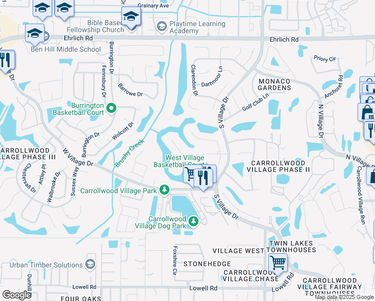 map of restaurants, bars, coffee shops, grocery stores, and more near 4315 Middle Lake Drive in Tampa