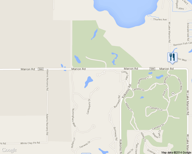 map of restaurants, bars, coffee shops, grocery stores, and more near 2045 Corner Lake in Haines City