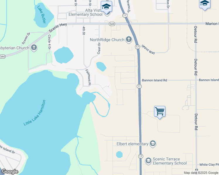 map of restaurants, bars, coffee shops, grocery stores, and more near 3066 Landings Court in Haines City