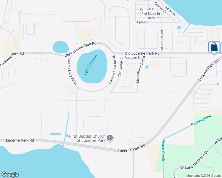 map of restaurants, bars, coffee shops, grocery stores, and more near 1365 Lucerne Loop Road Northeast in Winter Haven