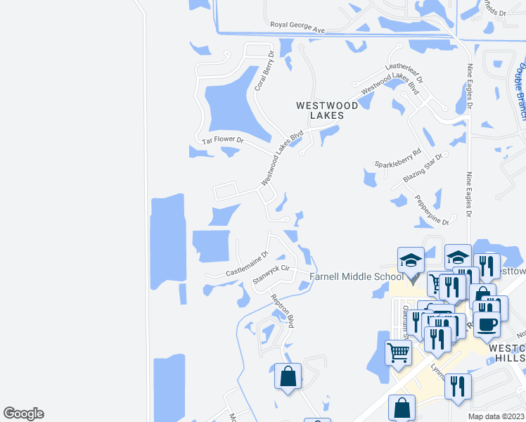 map of restaurants, bars, coffee shops, grocery stores, and more near 14330 Moon Flower Drive in Tampa