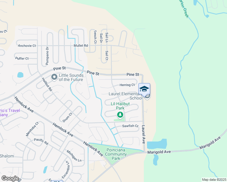 map of restaurants, bars, coffee shops, grocery stores, and more near 67 Herring Court in Kissimmee