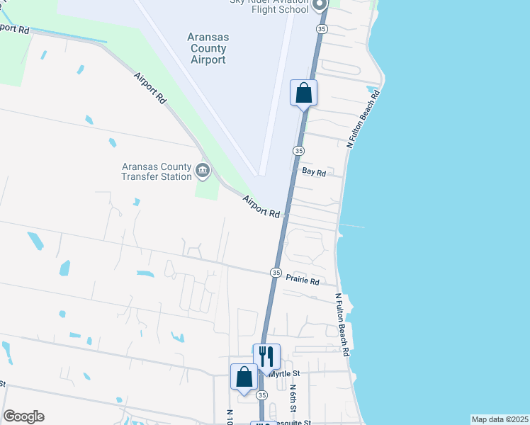 map of restaurants, bars, coffee shops, grocery stores, and more near 300 Airport Road in Rockport