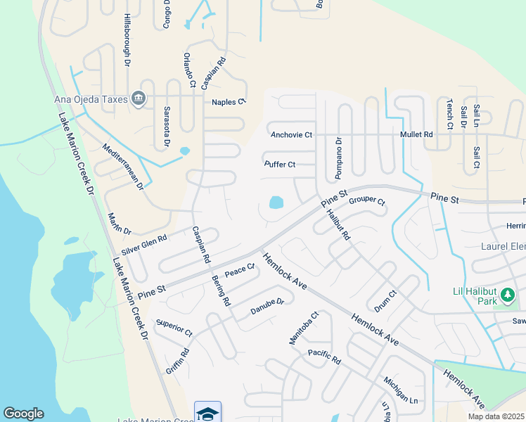 map of restaurants, bars, coffee shops, grocery stores, and more near 335 Snook Way in Kissimmee