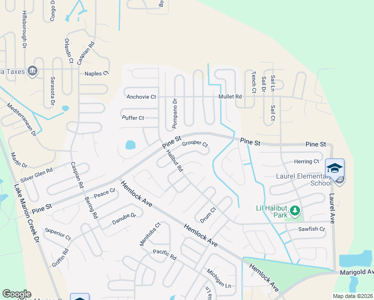 map of restaurants, bars, coffee shops, grocery stores, and more near 212 Grouper Court in Poinciana
