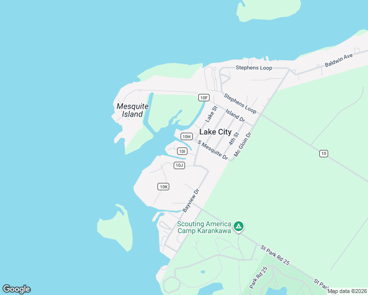 map of restaurants, bars, coffee shops, grocery stores, and more near 108 Lake Terrace Drive in Lake City