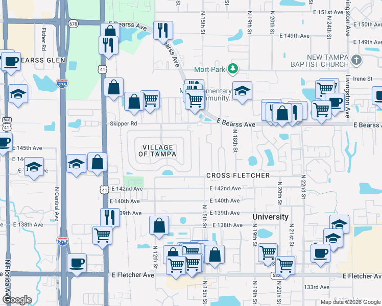 map of restaurants, bars, coffee shops, grocery stores, and more near 1420 4 Seasons Boulevard in Tampa