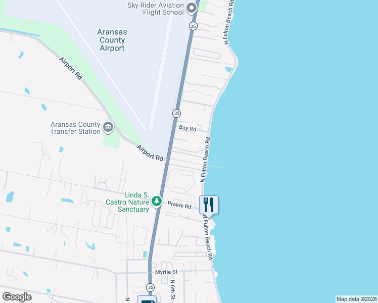 map of restaurants, bars, coffee shops, grocery stores, and more near 4220 Texas 35 in Rockport
