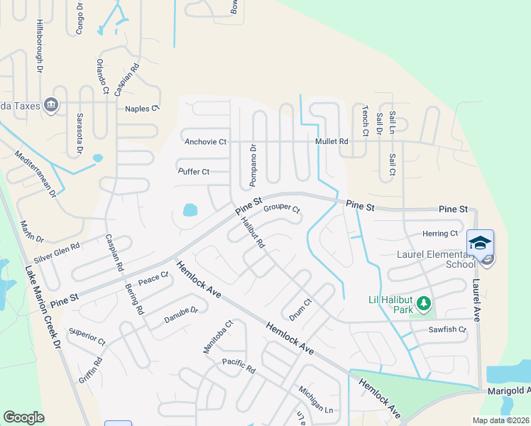 map of restaurants, bars, coffee shops, grocery stores, and more near 212 Grouper Court in Poinciana