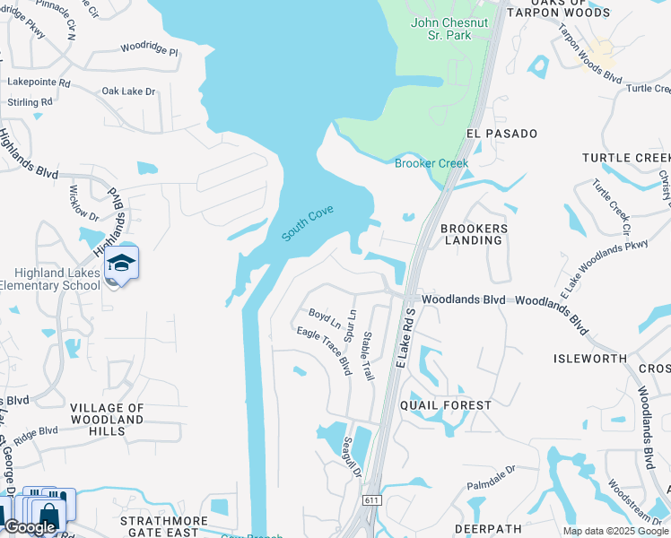 map of restaurants, bars, coffee shops, grocery stores, and more near 4162 Eagle Watch Boulevard in Palm Harbor
