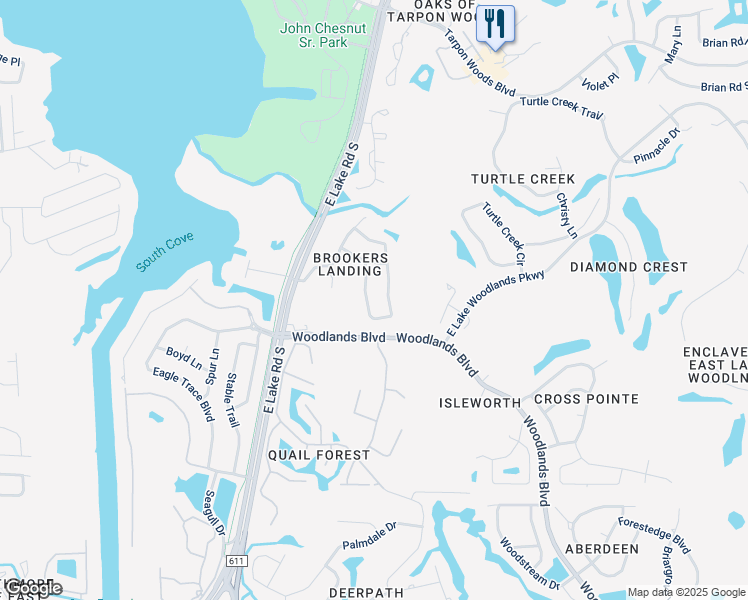 map of restaurants, bars, coffee shops, grocery stores, and more near 1991 Fishermens Bend in Palm Harbor