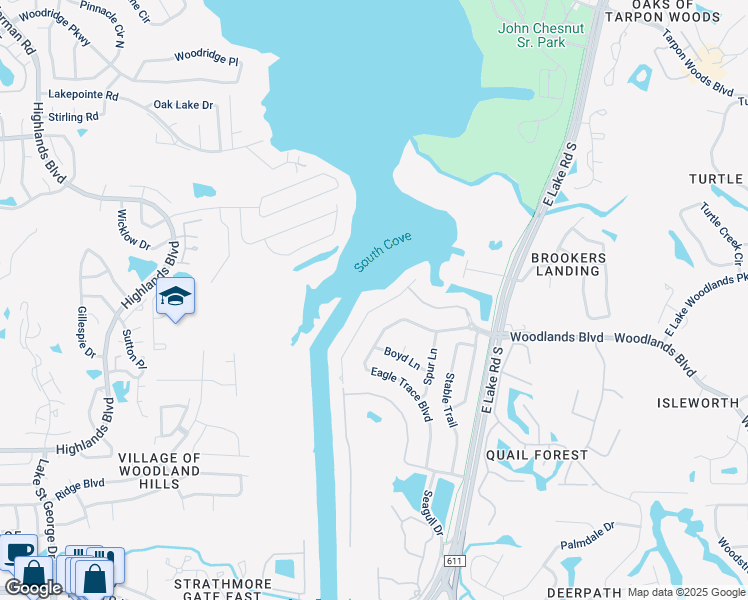 map of restaurants, bars, coffee shops, grocery stores, and more near 1942 Lago Vista Boulevard in Palm Harbor