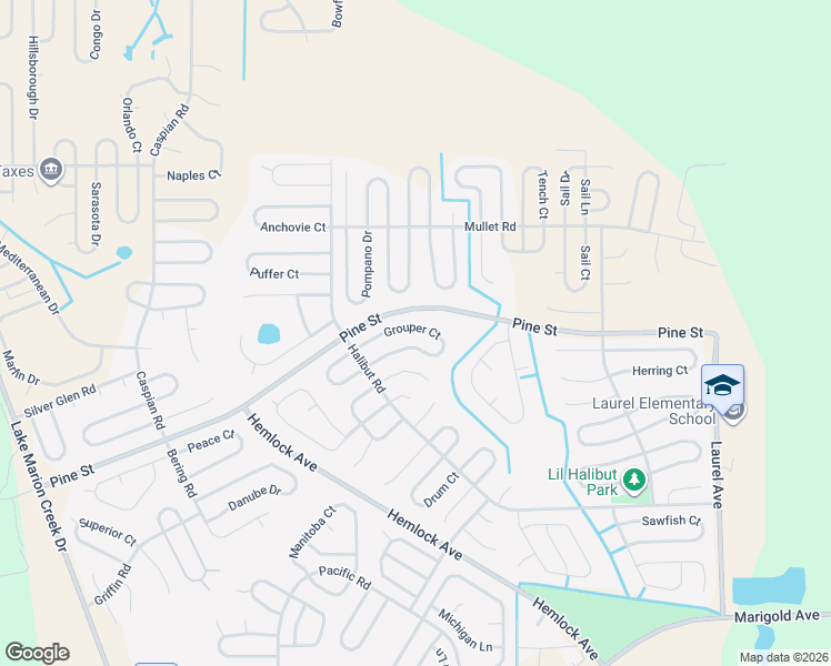 map of restaurants, bars, coffee shops, grocery stores, and more near 224 Grouper Court in Kissimmee