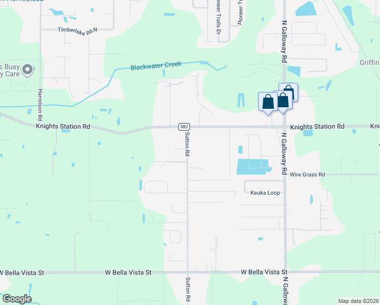 map of restaurants, bars, coffee shops, grocery stores, and more near 2845 Sutton Road in Lakeland