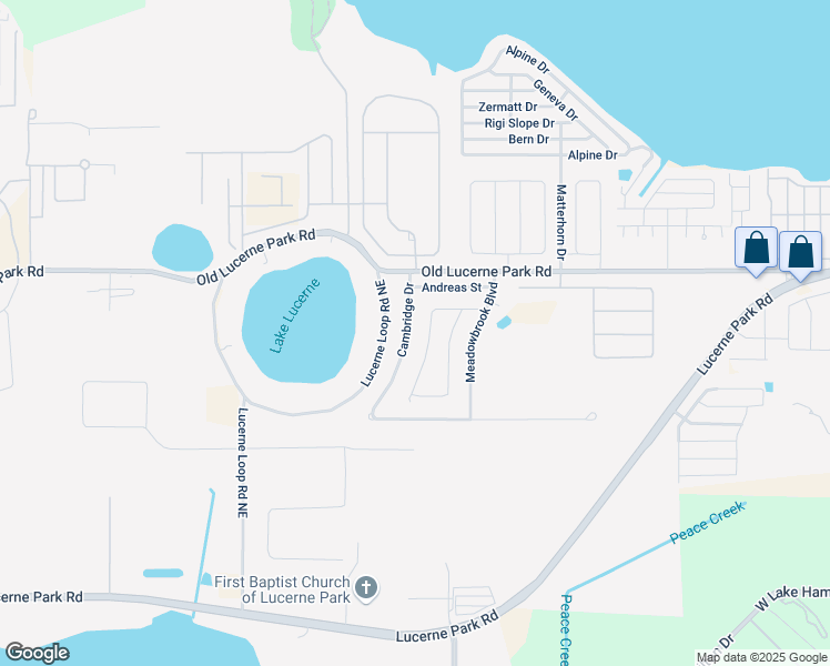 map of restaurants, bars, coffee shops, grocery stores, and more near 845 Cambridge Drive in Winter Haven