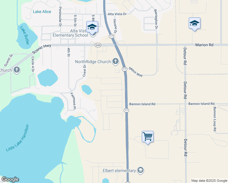 map of restaurants, bars, coffee shops, grocery stores, and more near 3086 Landings Court in Haines City