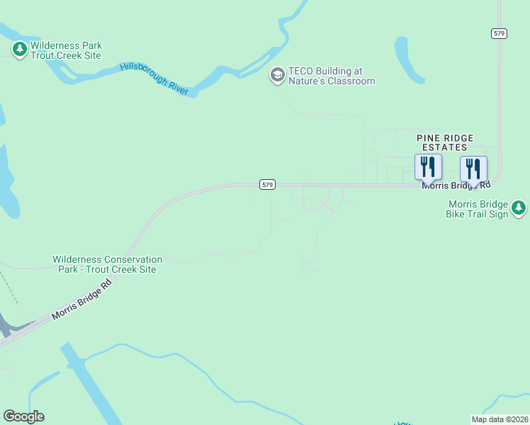 map of restaurants, bars, coffee shops, grocery stores, and more near 12640 Idlewood Drive in Thonotosassa