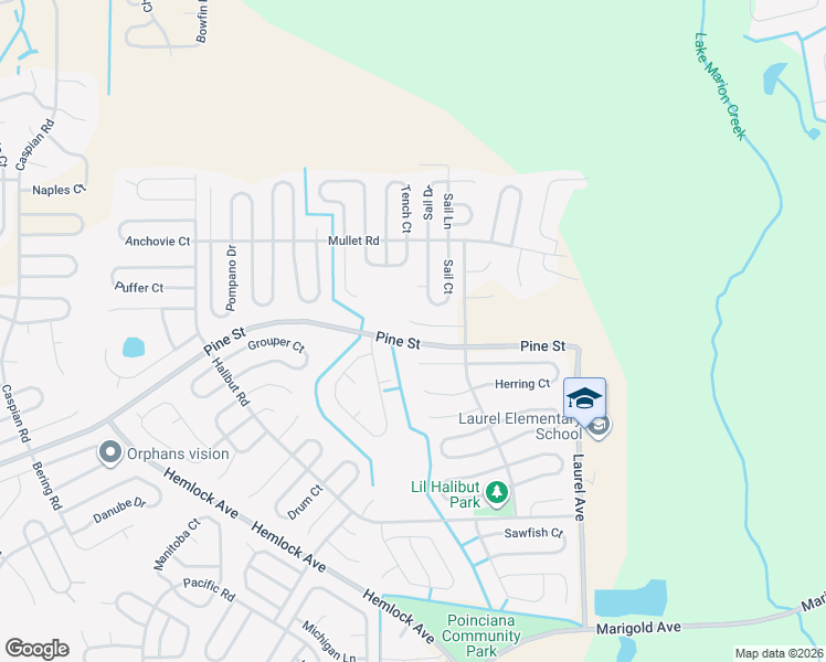 map of restaurants, bars, coffee shops, grocery stores, and more near 119 Herring Way in Kissimmee