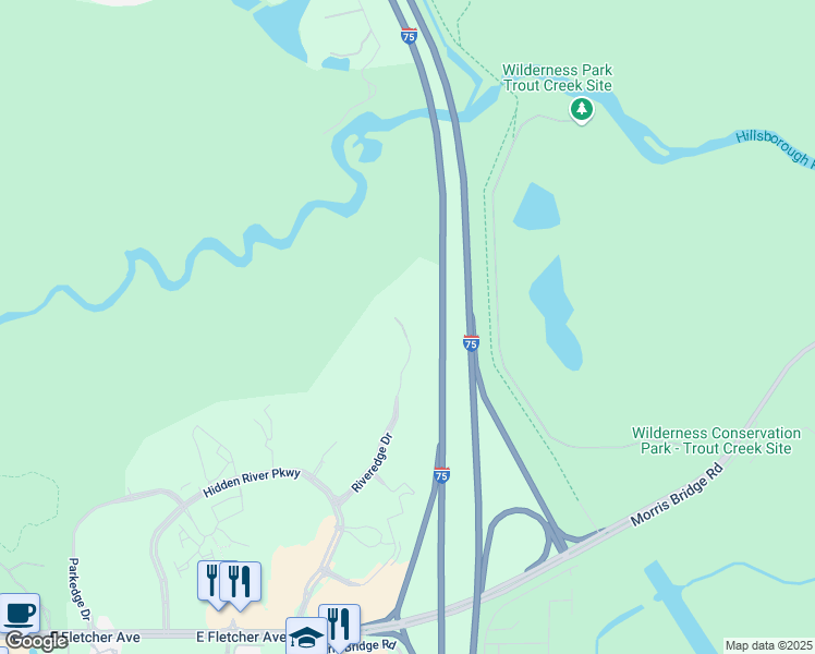 map of restaurants, bars, coffee shops, grocery stores, and more near 14059 Riveredge Drive in Tampa