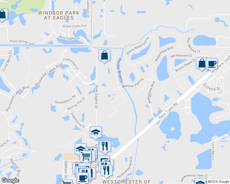 map of restaurants, bars, coffee shops, grocery stores, and more near 12006 Meridian Point Drive in Tampa