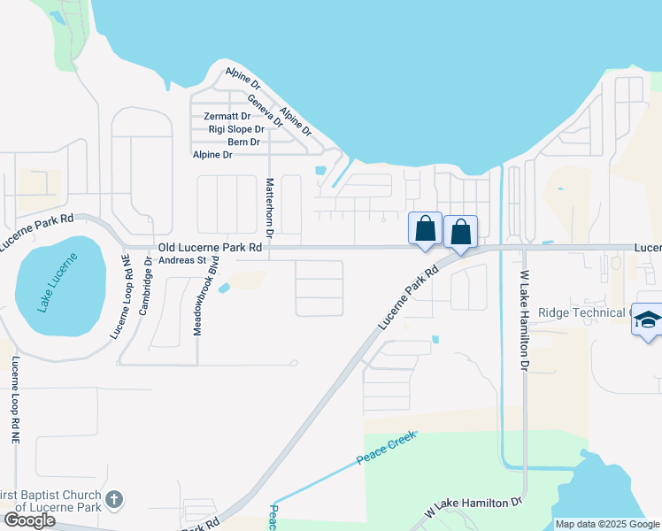 map of restaurants, bars, coffee shops, grocery stores, and more near 5658 Forest Ridge Drive in Winter Haven
