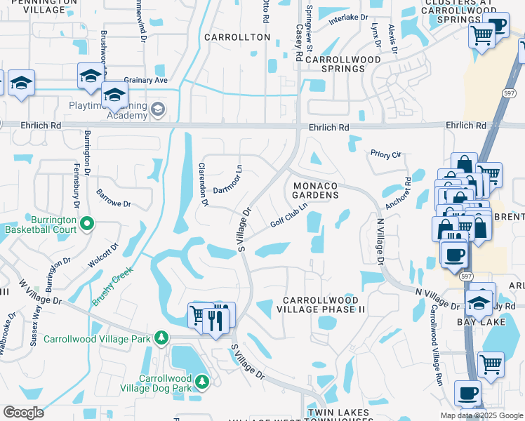 map of restaurants, bars, coffee shops, grocery stores, and more near 14511 Clifty Court in Tampa