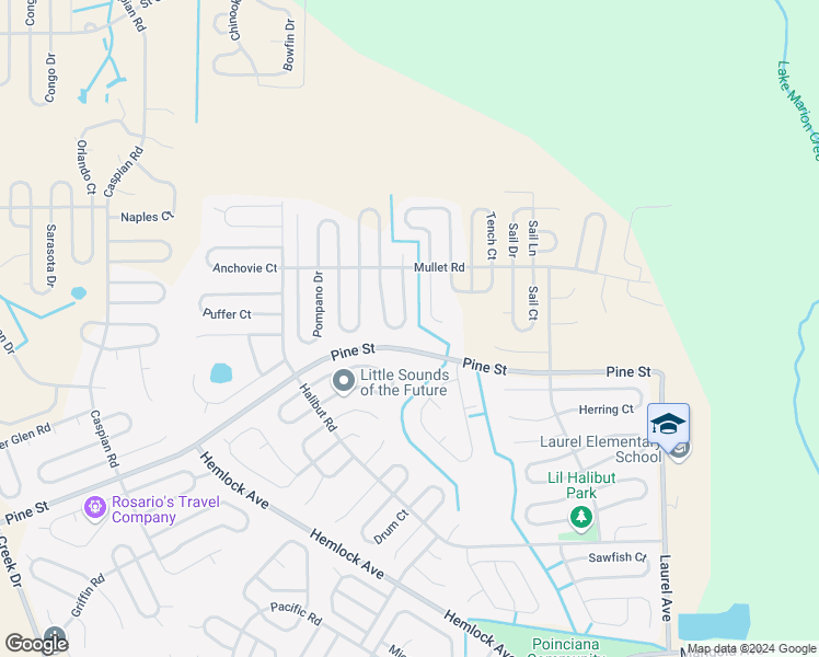 map of restaurants, bars, coffee shops, grocery stores, and more near 1719 Minnow Ct in Kissimmee