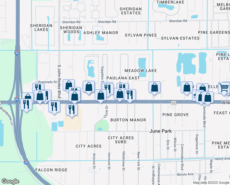 map of restaurants, bars, coffee shops, grocery stores, and more near 12 Paul Rene Drive in Melbourne