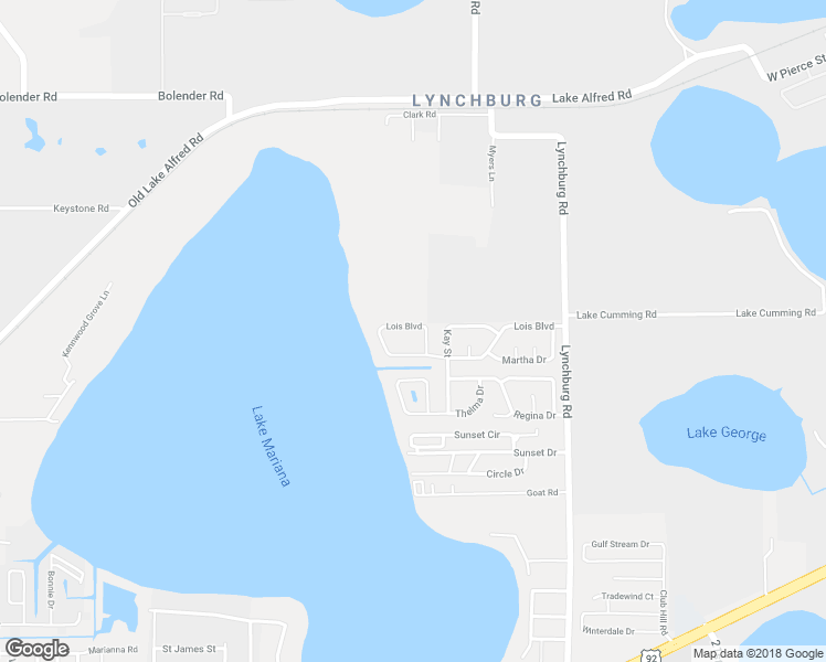 map of restaurants, bars, coffee shops, grocery stores, and more near 2177 Lois Boulevard in Lake Alfred