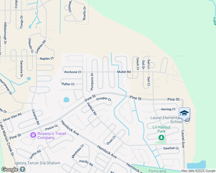 map of restaurants, bars, coffee shops, grocery stores, and more near 1731 Minnow Court in Kissimmee