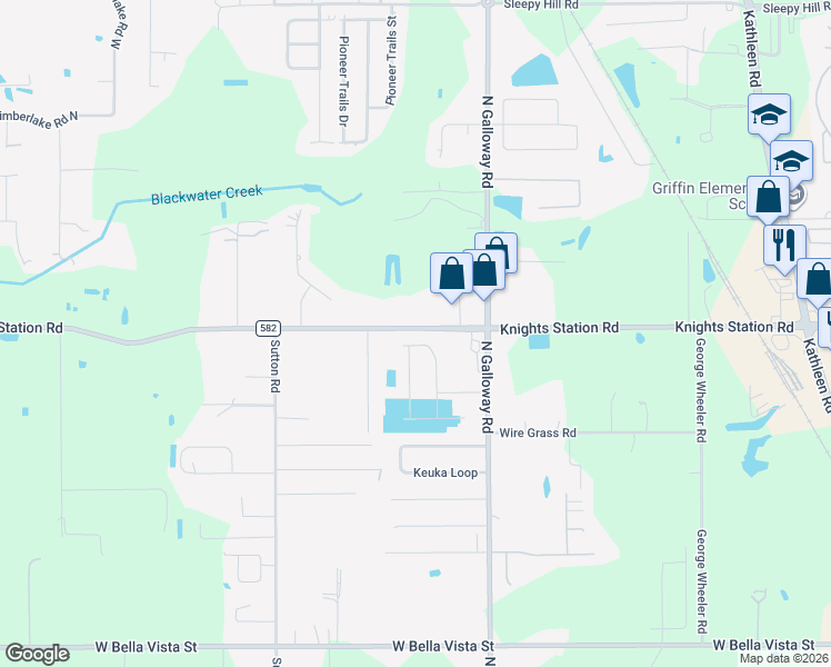 map of restaurants, bars, coffee shops, grocery stores, and more near 3106 Knights Station Road in Lakeland