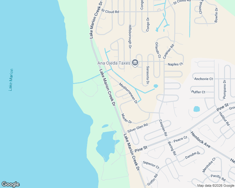 map of restaurants, bars, coffee shops, grocery stores, and more near 624 Mediterranean Court in Poinciana