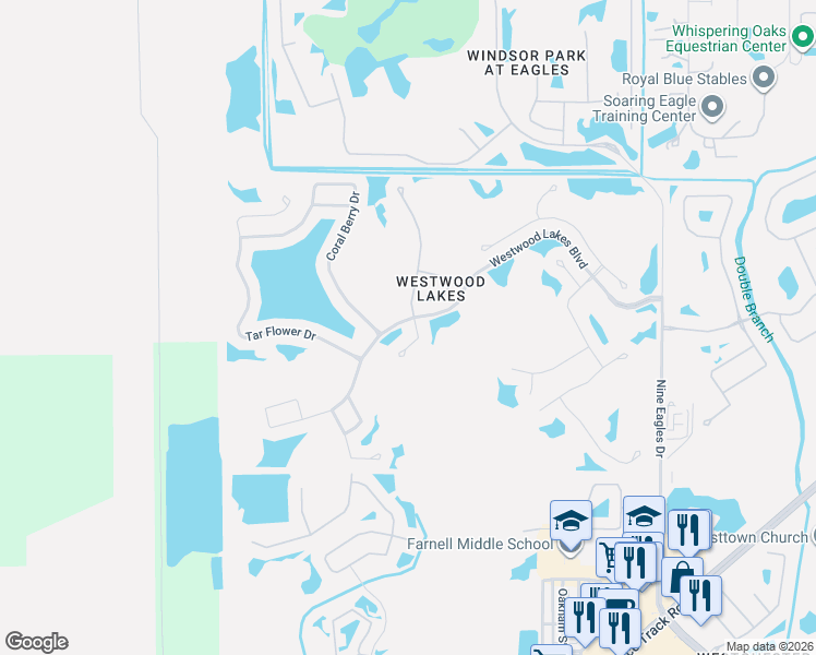 map of restaurants, bars, coffee shops, grocery stores, and more near 14515 Corkwood Drive in Tampa