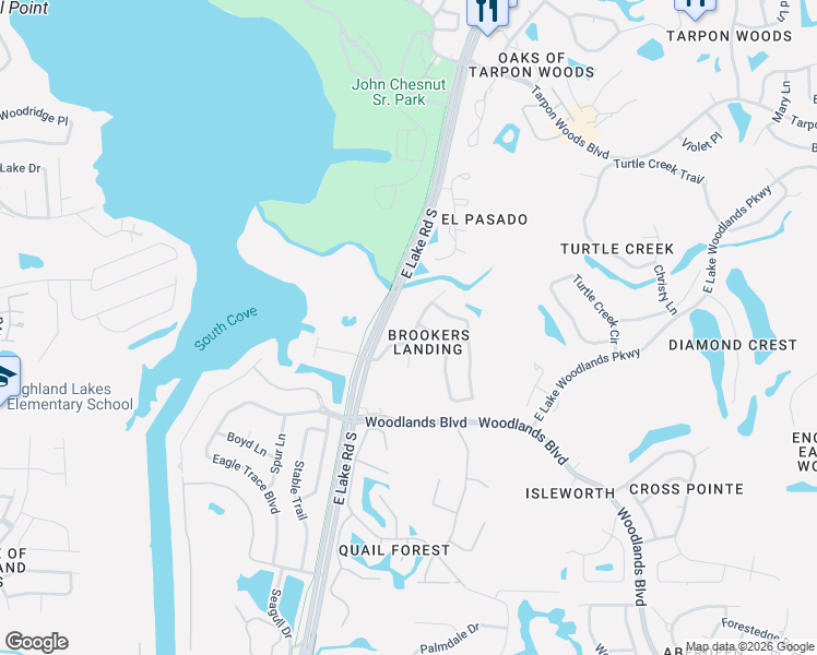 map of restaurants, bars, coffee shops, grocery stores, and more near 2081 Backwater Trail in Palm Harbor