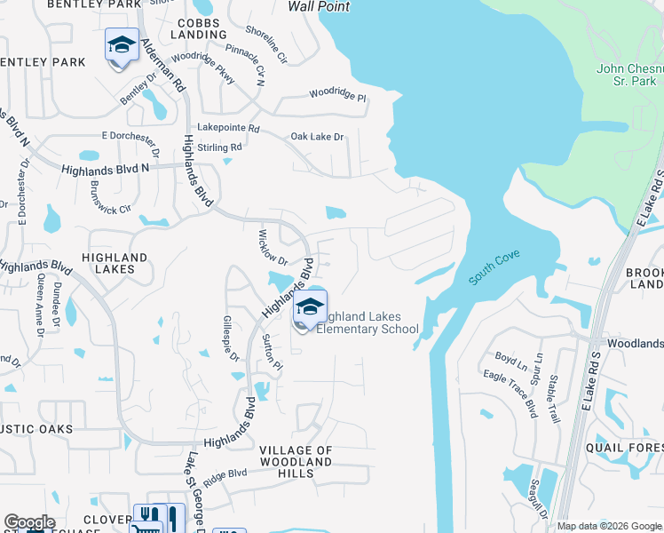 map of restaurants, bars, coffee shops, grocery stores, and more near 3684 Crestwood Court in Palm Harbor