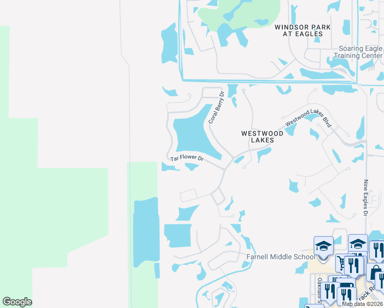 map of restaurants, bars, coffee shops, grocery stores, and more near 12731 Tar Flower Drive in Tampa