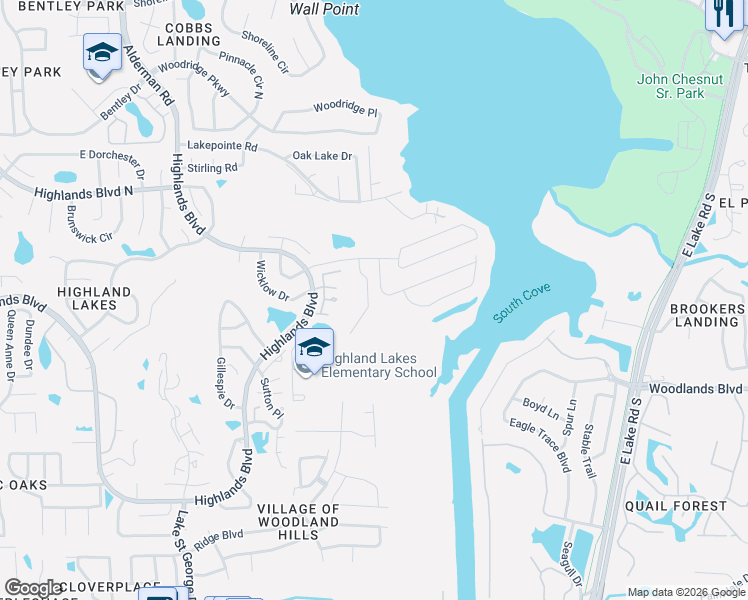 map of restaurants, bars, coffee shops, grocery stores, and more near 1321 Camelot Court in Palm Harbor