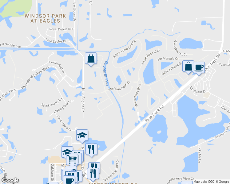 map of restaurants, bars, coffee shops, grocery stores, and more near 14629 Tudor Chase Drive in Tampa