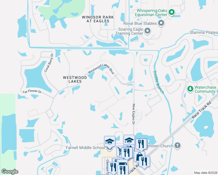 map of restaurants, bars, coffee shops, grocery stores, and more near 14518 Weeping Elm Drive in Tampa