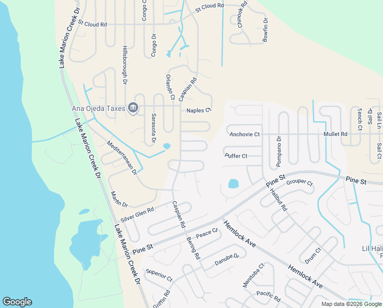 map of restaurants, bars, coffee shops, grocery stores, and more near 412 Rio Grande Court in Kissimmee